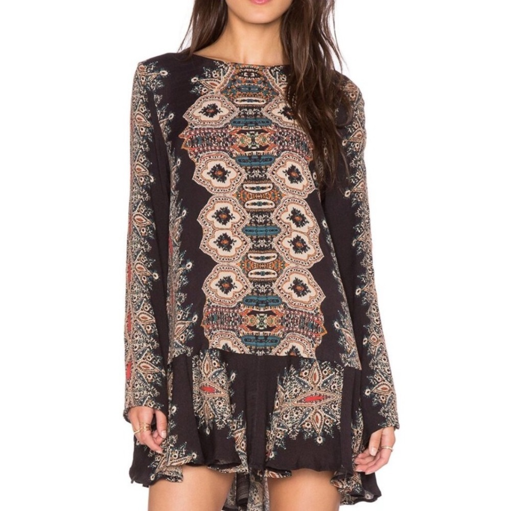 NWOT | Free People Smooth Talker | Boho Festival Tunic Mini Dress | Cutout | S